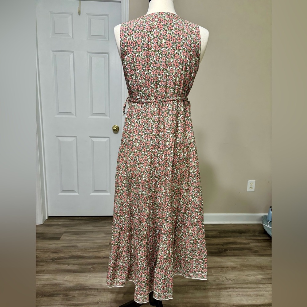 Max Studio Pink and Green Floral Midi Dress - Picture 3 of 8